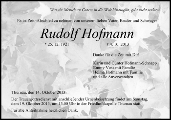 Anzeige von Rudolf Hofmann von MGO