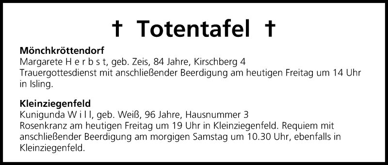  Traueranzeige für Totentafel vom 11.10.2013 vom 11.10.2013 aus MGO