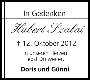 Anzeige von Hubert Szalai von MGO