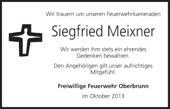 Anzeige von Siegfried Meixner von MGO