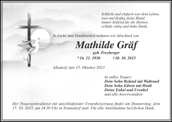 Anzeige von Mathilde Gräf von MGO