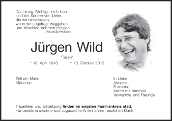 Anzeige von Jürgen Wild von MGO
