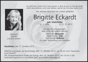 Anzeige von Brigitte Eckardt von MGO