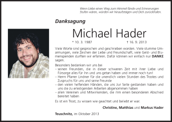 Anzeige von Michael Hader von MGO