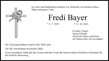 Anzeige von Fredi Bayer von MGO