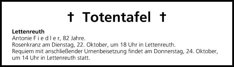  Traueranzeige für Totentafel vom 22.10.2013 vom 22.10.2013 aus MGO