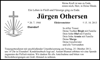Anzeige von Jürgen Othersen von MGO
