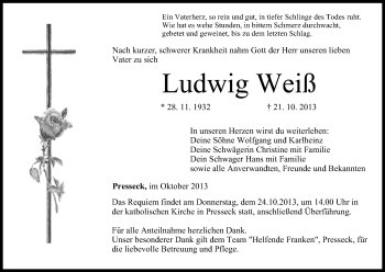 Anzeige von Ludwig Weiß von MGO