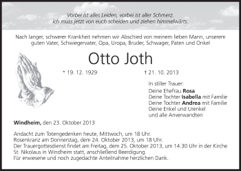 Anzeige von Otto Joth von MGO