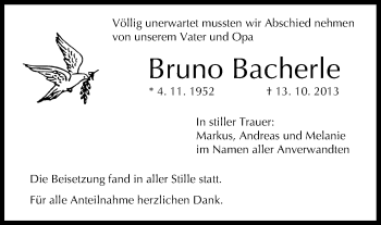 Anzeige von Bruno Bacherle von MGO