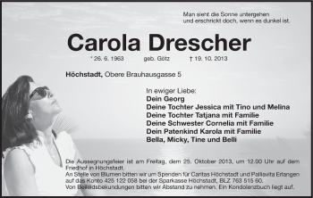 Anzeige von Carola Drescher von MGO