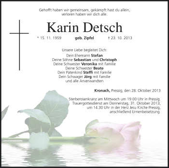 Anzeige von Karin Detsch von MGO