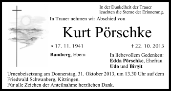 Anzeige von Kurt Pörschke von MGO