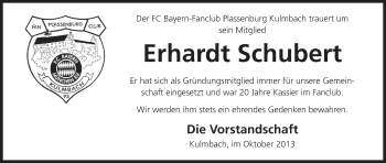 Anzeige von Erhardt Schubert von MGO