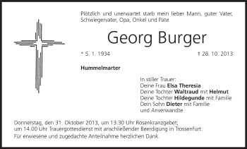 Anzeige von Georg Burger von MGO