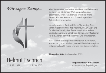 Anzeige von Helmut Eschrich von MGO