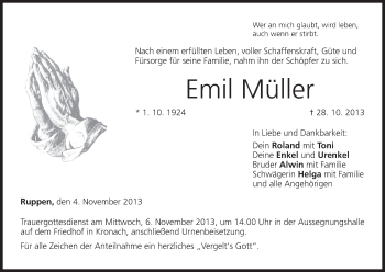 Anzeige von Emil Müller von MGO