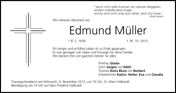 Anzeige von Edmund Müller von MGO