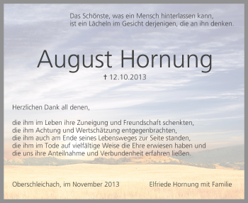 Anzeige von August Hornung von MGO