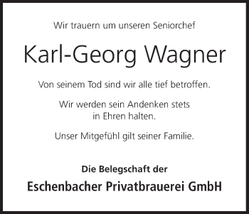 Anzeige von Karl-Georg Wagner von MGO