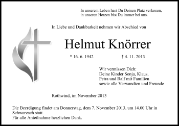 Anzeige von Helmut Knörrer von MGO