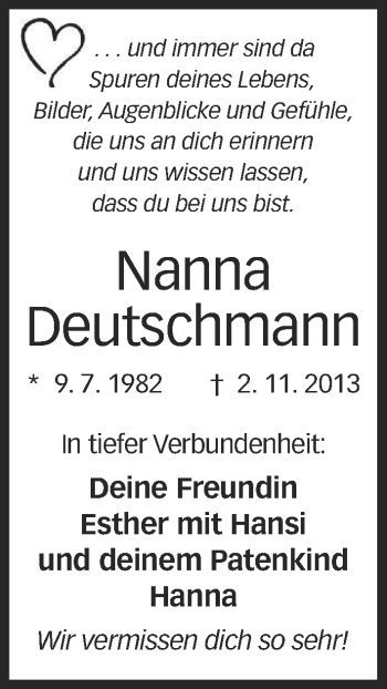 Anzeige von Nanna Deutschmann von MGO
