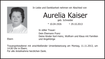 Anzeige von Aurelia Kaiser von MGO