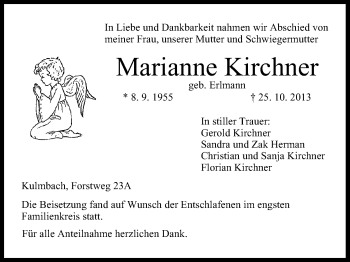 Anzeige von Marianne Kirchner von MGO