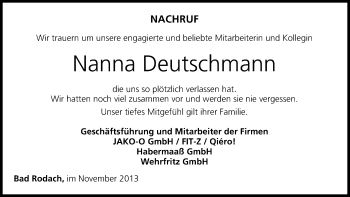 Anzeige von Nanna Deutschmann von MGO