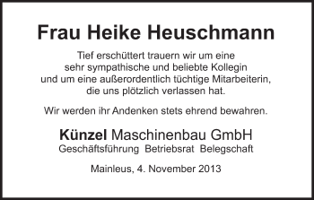 Anzeige von Heike Heuschmann von MGO