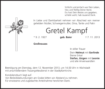 Anzeige von Gretel Kampf von MGO