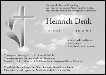 Anzeige von Heinrich Denk von MGO