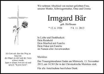 Anzeige von Irmgard Bär von MGO