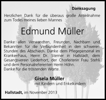 Anzeige von Edmund Müller von MGO