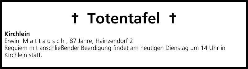  Traueranzeige für Totentafel vom 19.11.2013 vom 19.11.2013 aus MGO