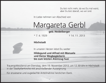 Anzeige von Margareta Gerbl von MGO