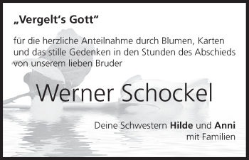 Anzeige von Werner Schockel von MGO