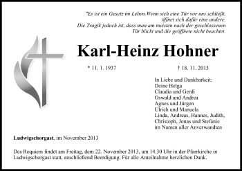 Anzeige von Karl-Heinz Hohner von MGO
