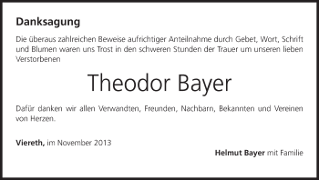 Anzeige von Theodor Bayer von MGO