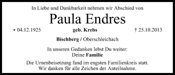 Anzeige von Paula Endres von MGO