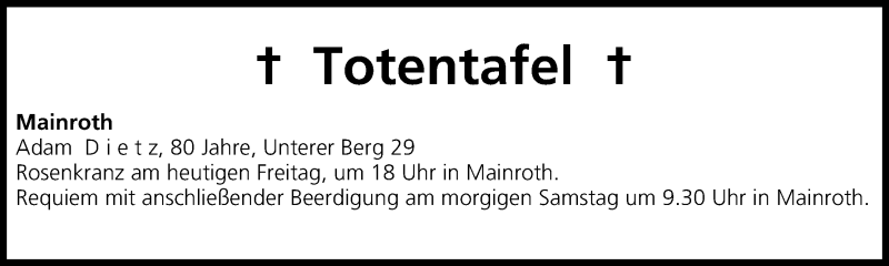  Traueranzeige für Totentafel vom 23.11.2013 vom 23.11.2013 aus MGO