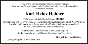 Anzeige von Karl-Heinz Hohner von MGO