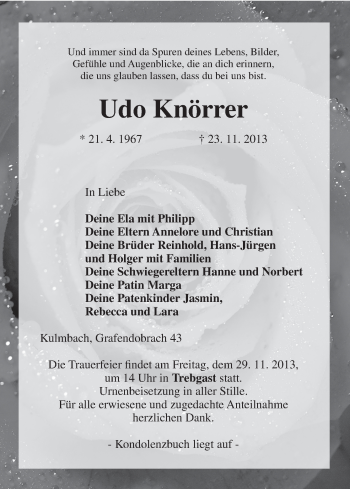 Anzeige von Udo Knörrer von MGO
