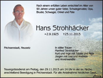 Anzeige von Hans Strohhäcker von MGO