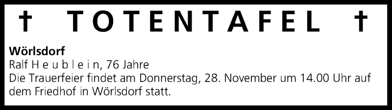  Traueranzeige für Totentafel vom 27.11.2013 vom 27.11.2013 aus MGO