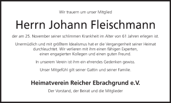 Anzeige von Johann Fleischmann von MGO