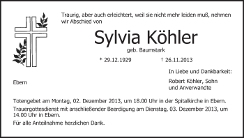 Anzeige von Sylvia Köhler von MGO