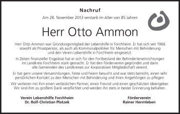 Anzeige von Otto Ammon von MGO