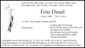 Anzeige von Fritz Dresel von MGO