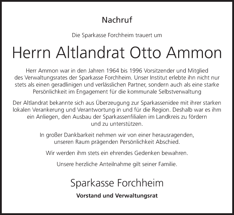  Traueranzeige für Otto Ammon vom 03.12.2013 aus MGO